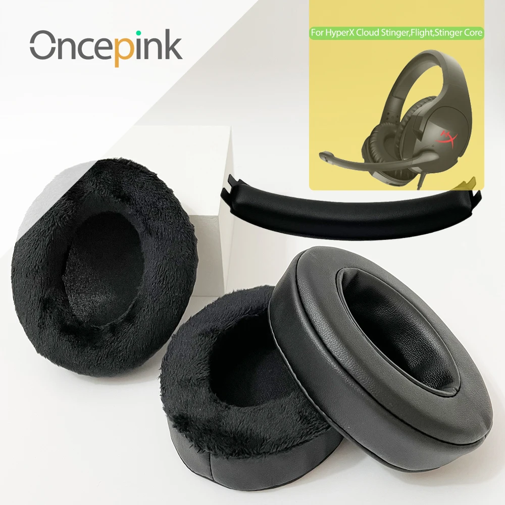 Oncepink Replacement EarPads Headband For HyperX Cloud Stinger,Flight