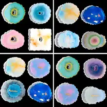 4 pçs nuvem irregular silicone cola epoxy resina copo almofada coaster diy artesanato fazendo molde resina epoxi transparente 1 litro polymorphus