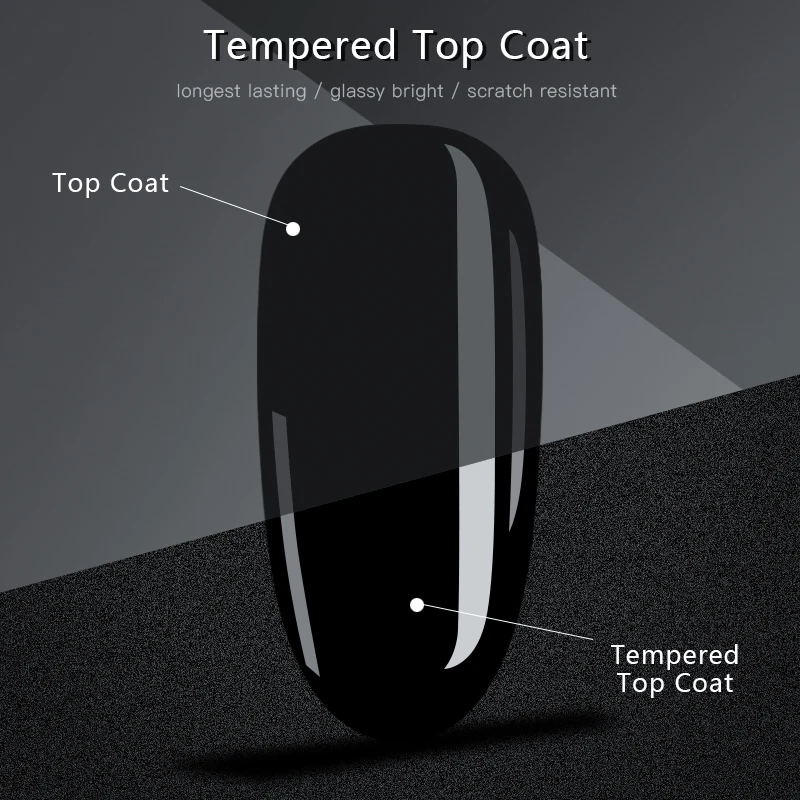 MSRUIOO Tempered Top Coat No Wipe Top Coat UV Gel PolishTransparent Soak Off Long-lasting Nail Art Gel Manicure Lacquer