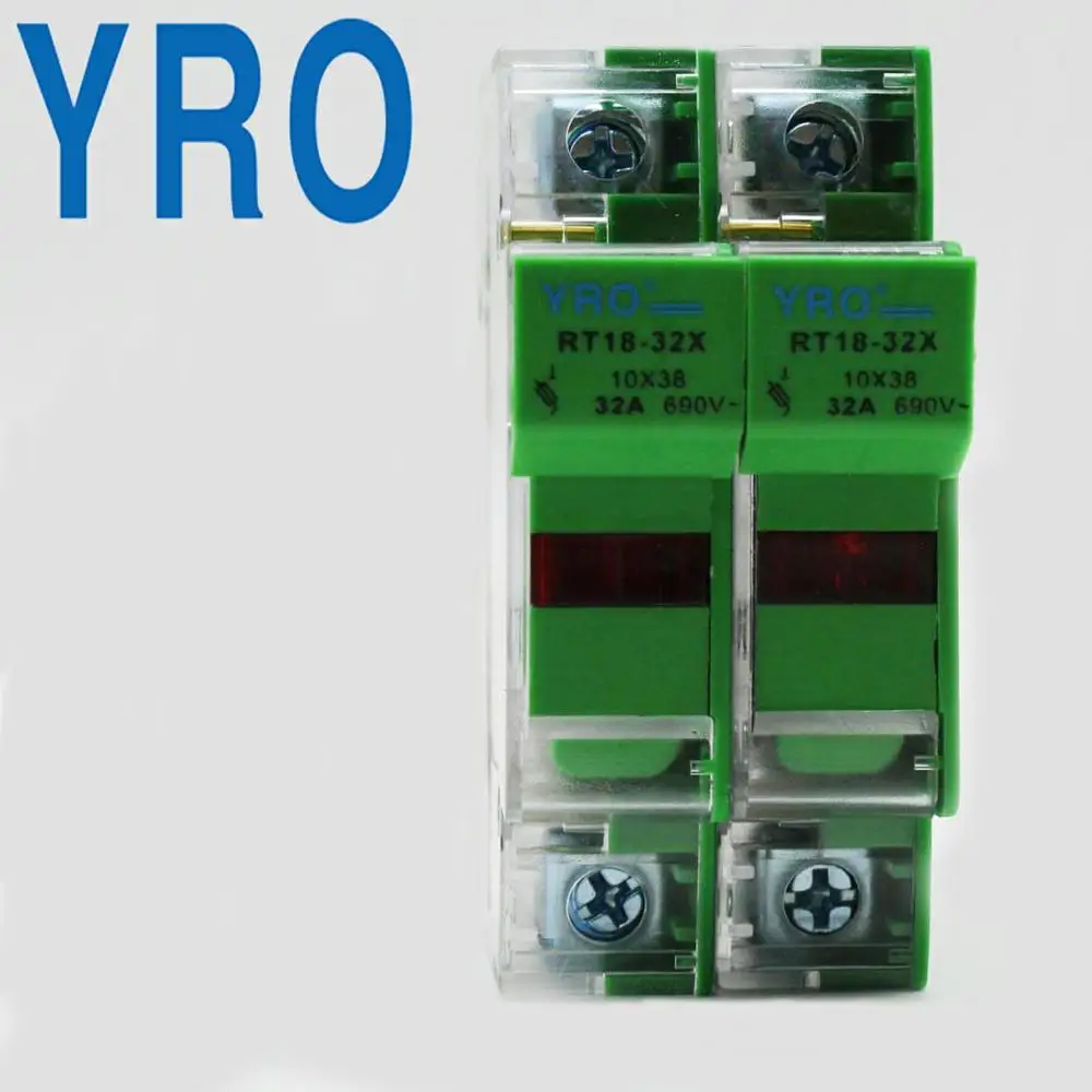 

Customized 1PC RT18-32 Colorful Transparent 2P 10x38mm Fuse Holder 500V 32A