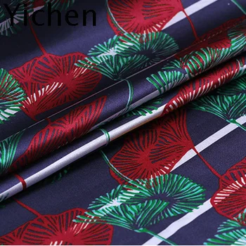 

94% Real Silk 6% Spandex Design Ginkgo Wind Comfortable Fabric Satin