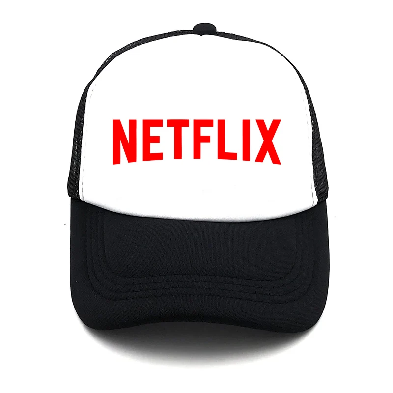 Новая мода NETFLIX летняя кепка-Бейсболка унисекс с сеткой и сеткой, женская шляпа с надписью, Спортивная уличная Солнцезащитная шляпа - Цвет: Черный