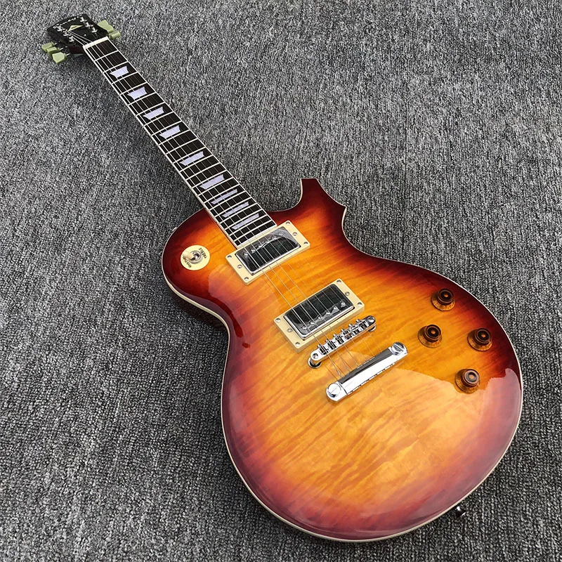 

2019 High quality 6 String Electric Guitar, Mahogany body With Flamed Maple Top,Cheery sunburst paint,free shipping