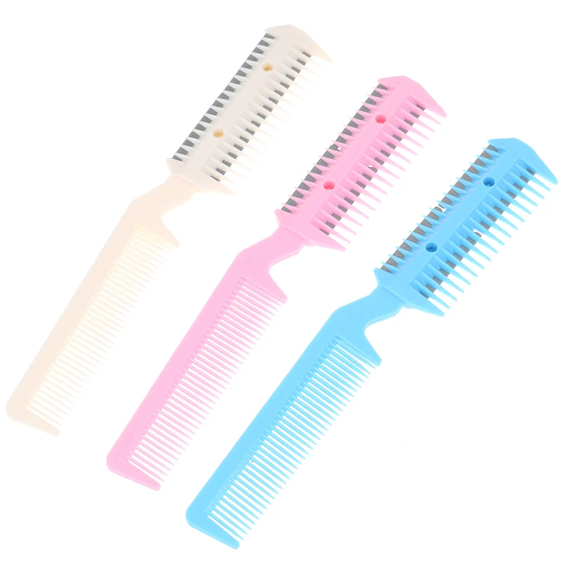 1pc Razor Comb Hair Cutter Thinning Shaper Comb Razor Blades Trimmer Hair Remover Tool Color Random 3 Styles