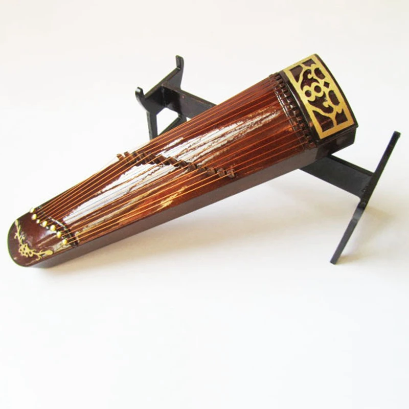Мини guzheng Модель Китайская традиционная Zither коллекция музыкальных инструментов декоративные украшения модель подарок чехол с подставкой