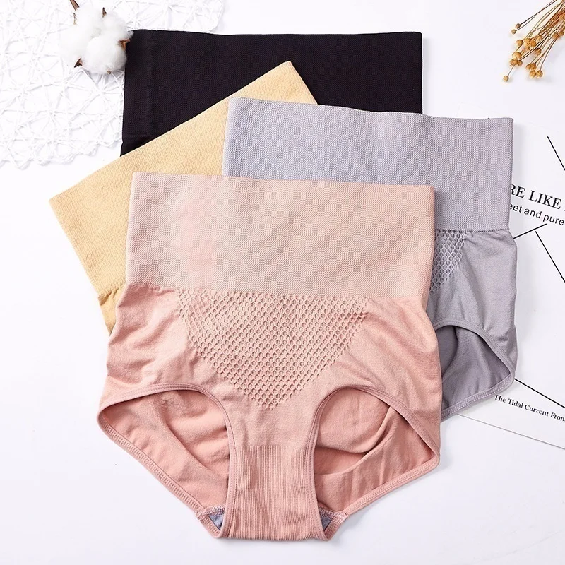 

Women High Waist Soft Breathable Panties Seamless Body Shapers Belly Control Underwear Waist Trainer Hip Pants Underwear