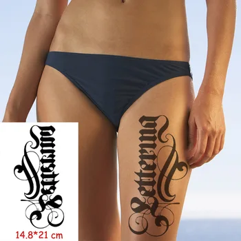 

Waterproof Temporary Tattoo Sticker sexy letter pattern totem tatoo water transfer fake tatoo flash tatto Woman Man 14.8*21 cm