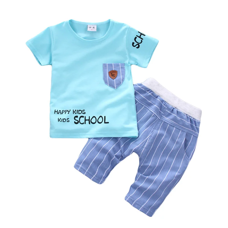 

New Summer Baby Boys Clothes Suit Children Girls Letter T Shirt Shorts 2Pcs/sets Toddler Casual Costume Infant Kids Tracksuits