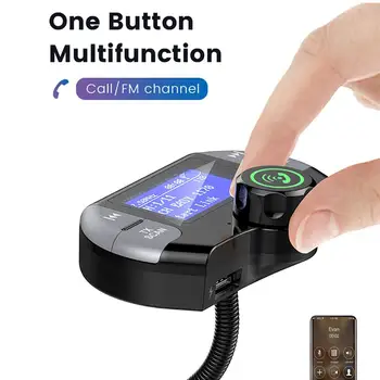 

Hot FM Transmitter Wireless Bluetooth 4.2 LCD TF Card Car Kit Handsfree Modulator Dual USB Quick Charger Car MP3 Player