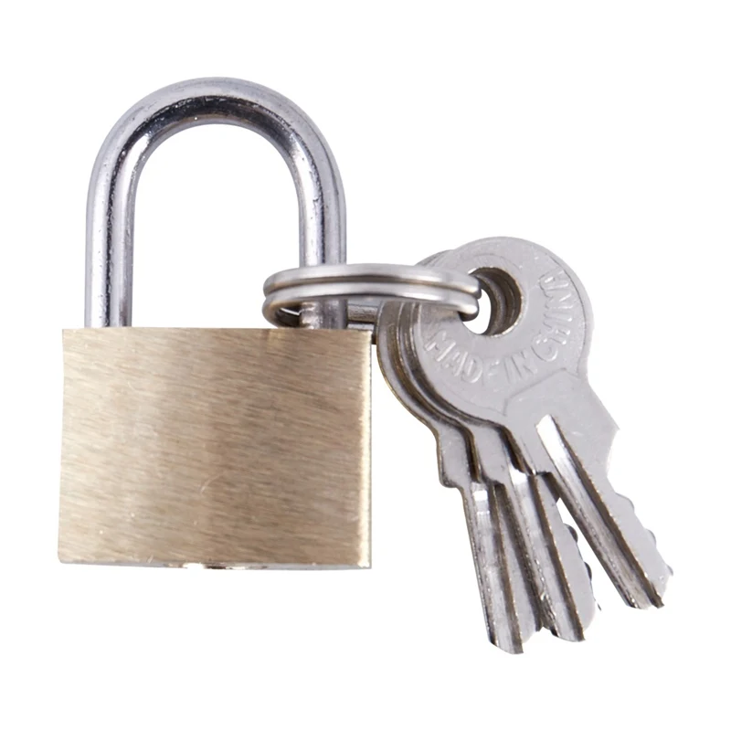 3x Small Brass Padlocks Mini Brass Tiny Box Locks Keyed Jewelry 6 Keys 20mm