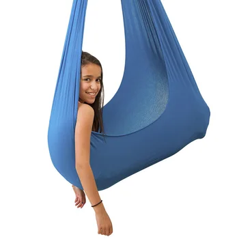 

Aspergers Indoor Therapy Swing Nylon ADHD Snuggle Easy Install Elastic Cuddle Hammock Home Balance Kids Children For Autism
