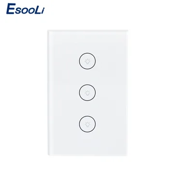 

Esooli Wifi Smart Wall Touch Switch Tuya Smart Life Glass Panel Mobile APP Remote Control work with Amazon Alexa Google Home