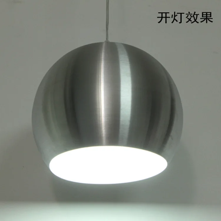 

Creative round Spherical Restaurant Chandelier Modern Minimalist Brushed Aluminum Material Single-head Droplight Salon Bar Count