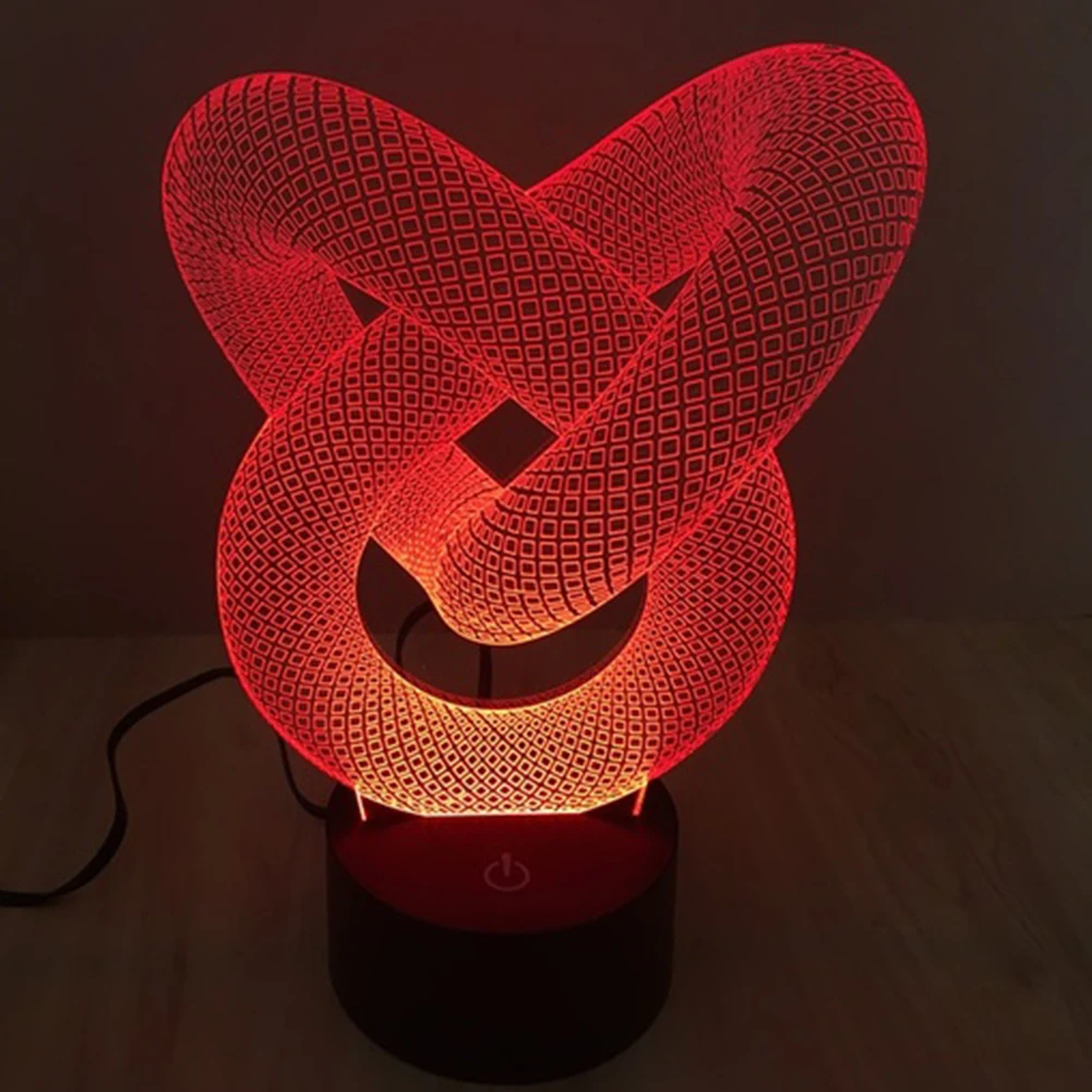 Тип переключателя кнопки 3D стереоскопический ночной светлый цветной светодиод визуальный свет акриловый градиент цвет ночник DV5V 1,5 W