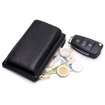 

New 2 in 1 Women Coin Purse with Key Organizer Top Layer Leather Female Card Holder Coin Purse Casual Travel Cowhide Wallets