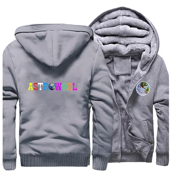 

Winter Thick Hoodies Hip Hop Men Sweatshirts Harajuku Travis Scotts Astroworld Smiley World Letter Print Jacket Casual Male Coat