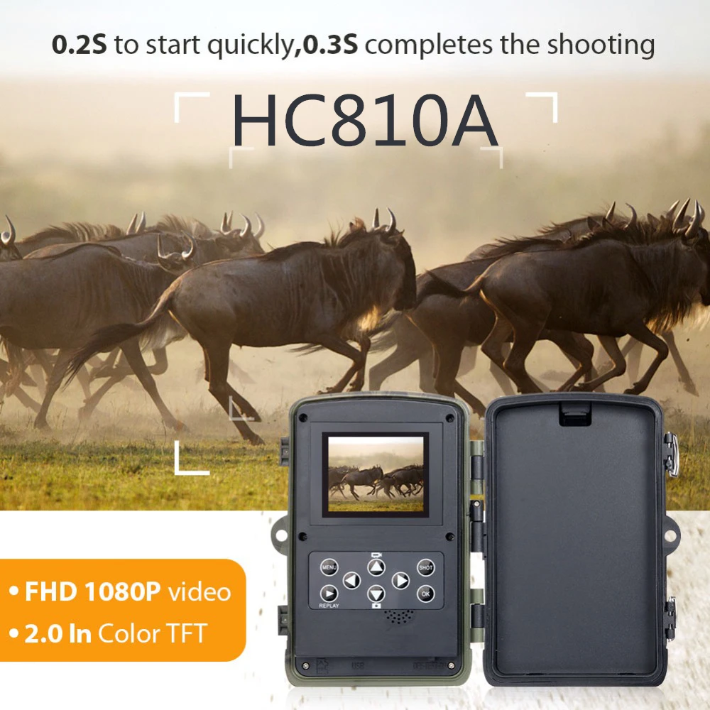 HC810A охотничий шлейф камера Дикая дикая охотничья камера s 16MP1080P инфракрасное ночное видение дикие фото ловушки слежение