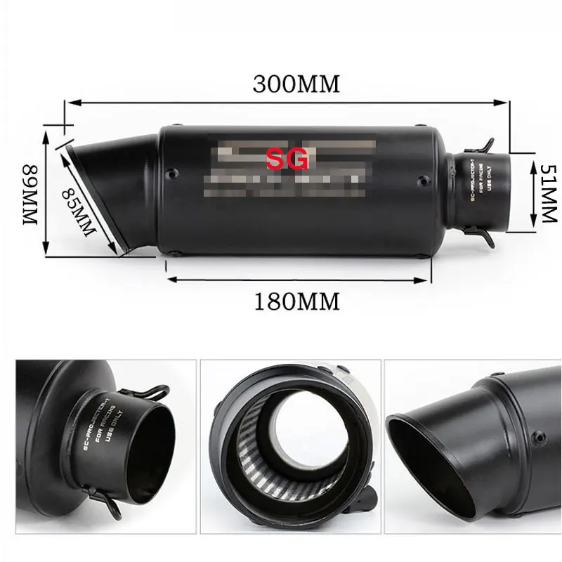 Универсальный 51 мм/60 мм мотоциклетные выхлопные Akrapovic SC/SG Escapamento Escape Moto глушитель для мотокросса труба для cb650f crf 230 xmax300