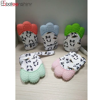 

BalleenShiny Silicone Teether Baby Silicone Molars Gloves Newborn Toddler Food Grade Cute Panda Pattern Safe And Non-toxic