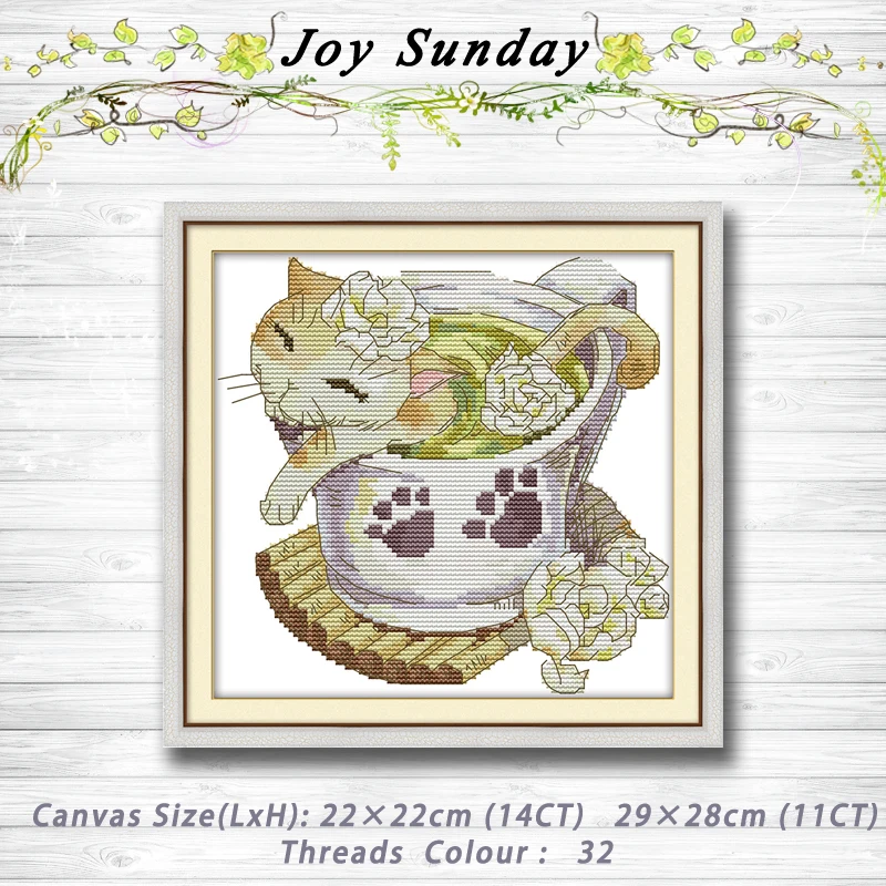 

Jasmine cat cartoon Patterns 14CT 11CT Counted Cross Stitch Sets embroidery set Needlework kit chinese cross stitch Home decor