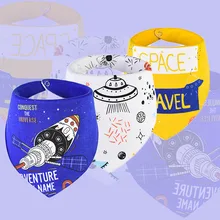 3 шт./лот, хлопковые детские нагрудники, тканевые детские вещи, детские нагрудники с рисунком, треугольные банданы, многоразовые нагрудники для малышей