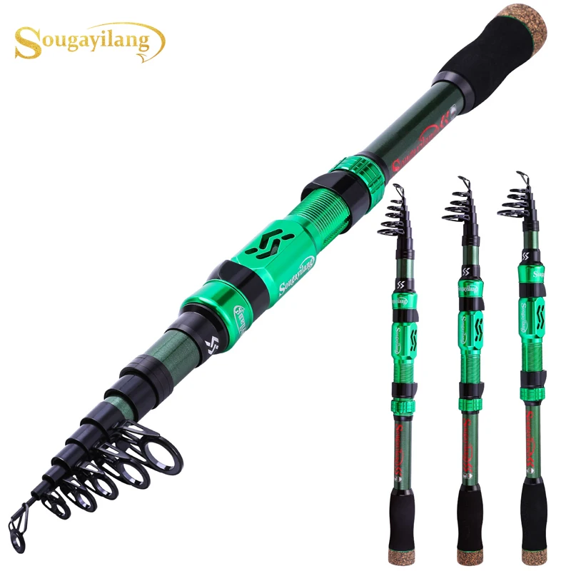 

Sougayilang 1.8-2.4m Saltwater Freshwater Fishing Rods Telescopic Ultra Light Weight Carbon Fiber Fishing Tackle Fishing Poles