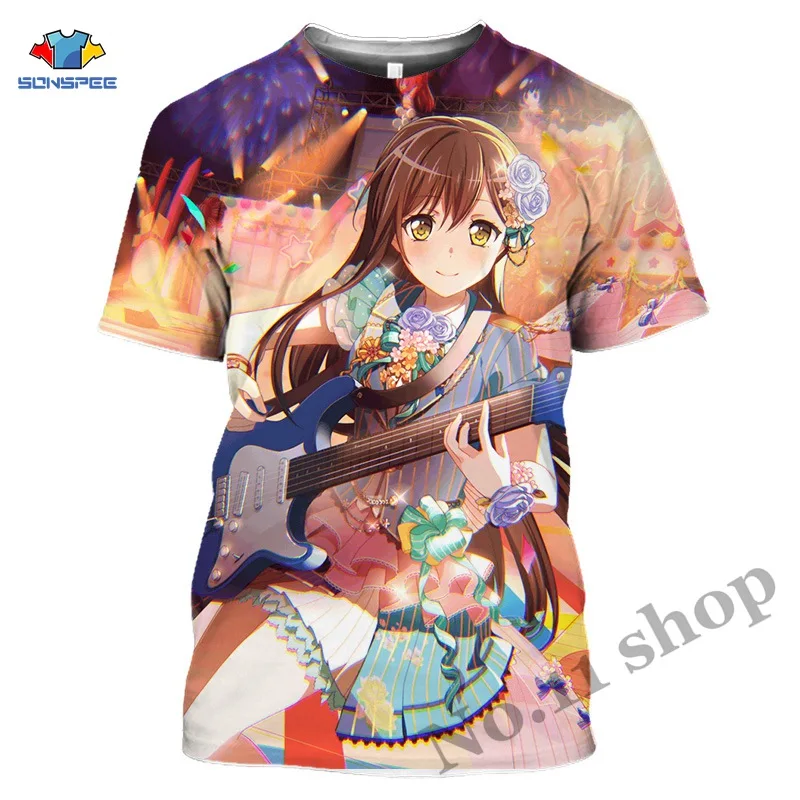 Anime Bang Dream Shirt 3D Print Men's T Shirt Casual Harajuku Short Sleeve kawaii Cartoon Cute Girl loli Women Tees Tops Shirt (6)