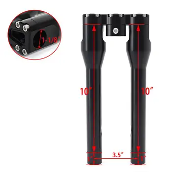 

BIKINGBOY Universal 1-1/8" 28mm Handlebar Risers Kits 10" or 11" For Harley Dyna / Street bob / Softail / Sportster Models