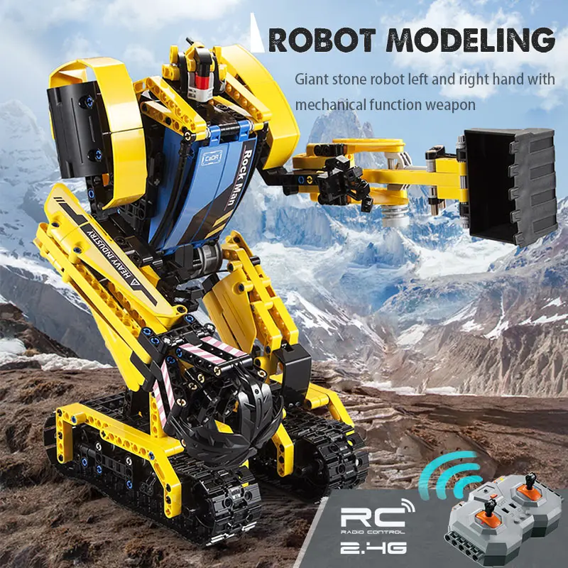 Cada 930PCS RC робот Megalithic умный строительный блок городской технический экскаватор на