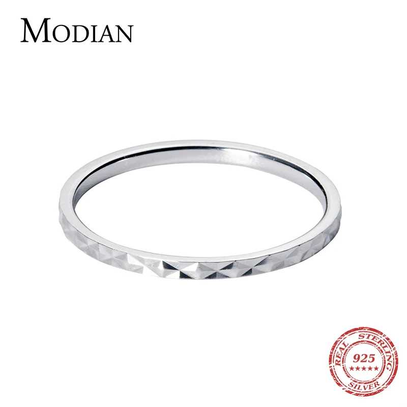 Silver Rings Silver Ring Wedding Rings Modian New Babysbreath Stackable Tiny Fashion Jewelry 925 Sterling Silver Color Finger Rings For Women Wedding Silver Jewelry