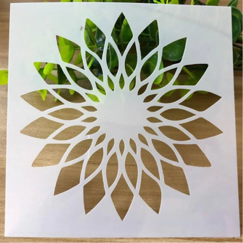 Трафарет торта для стен многоразовые подсолнечника цветок картина шаблоны