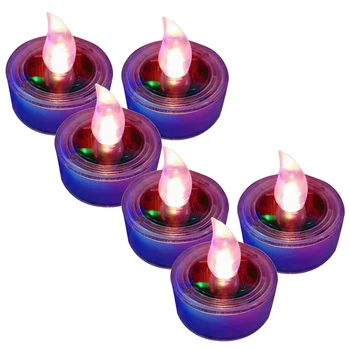 

Hot 6 Pieces Solar LED Color Light Candles Flameless Electronic Night Light Energy Candle