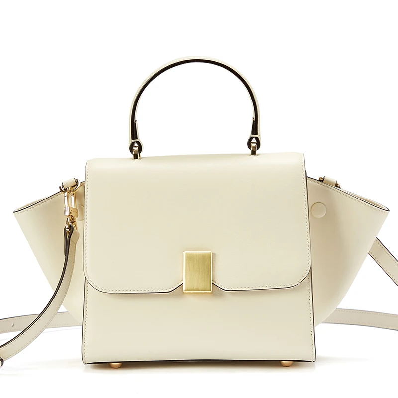 Cream White EMINI дом замок трапециевидная сумка спилок роскошные кожаные сумки женские сумки дизайнерские сумки через плечо для женщин сумка на плечо - Цвет: Cream White
