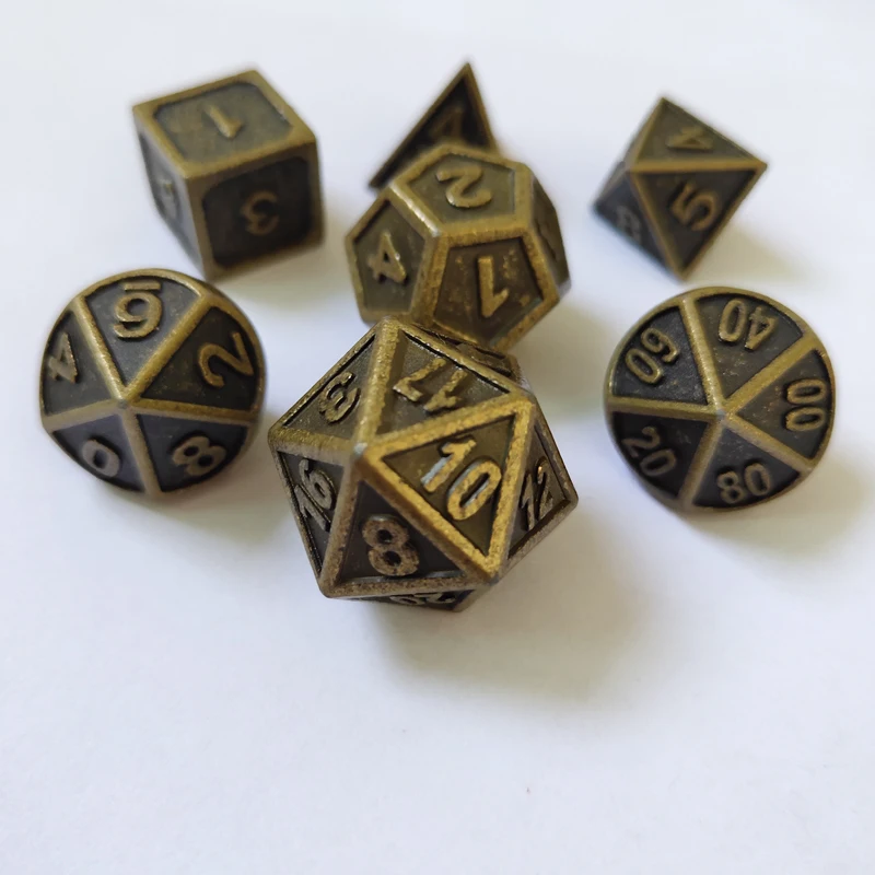 2 Металлические игральные кости набор D& D многогранные игральные кости DND для и драконов ррг настольные игры-DND металлические игральные кости - Цвет: 2