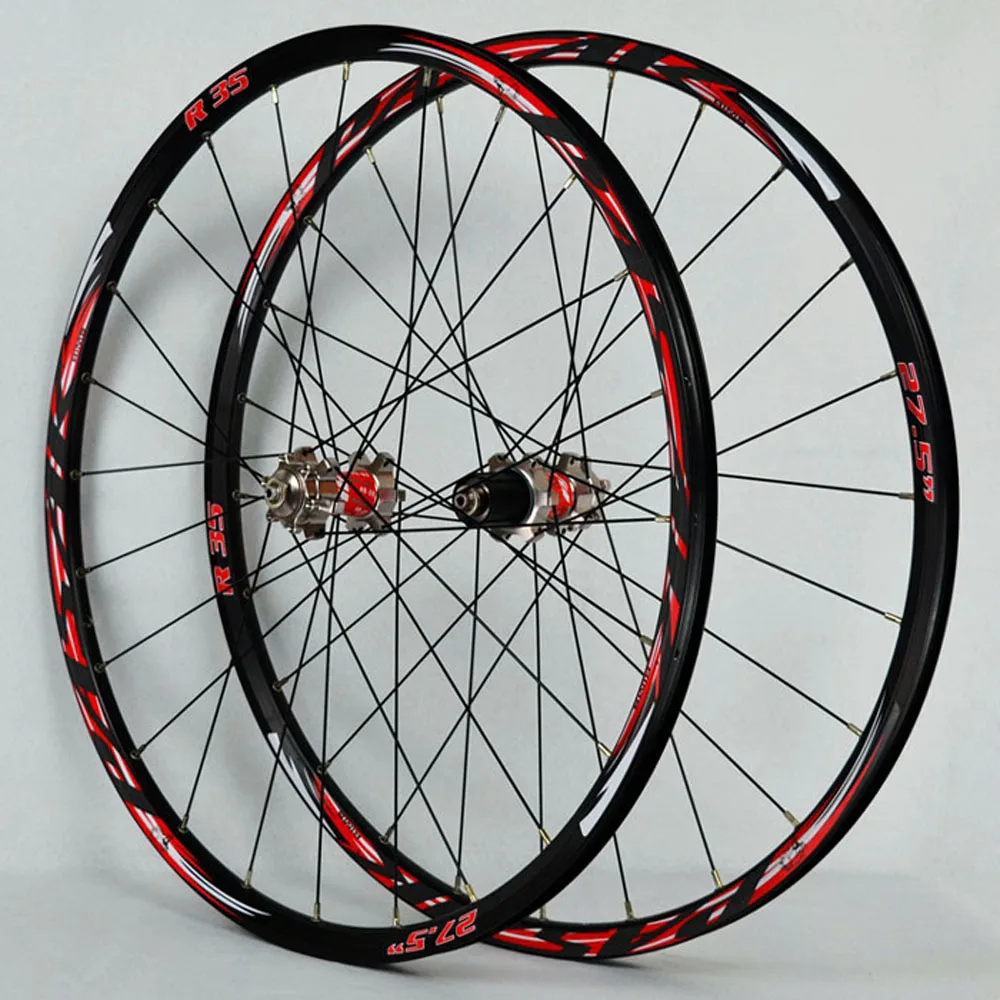 27.5 Titanium Red Pasak Mtb Колесная 26 27,5 er Гладкий подшипник спереди 2 сзади 4 Alu диски 24 Отверстия прямой тянуть дисковый тормоз светоотражающий ночной Светильник - Цвет: 27.5 Titanium Red