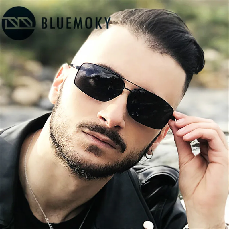 Мужские солнцезащитные очки с поляризацией BLUEMOKY классические алюминиевые
