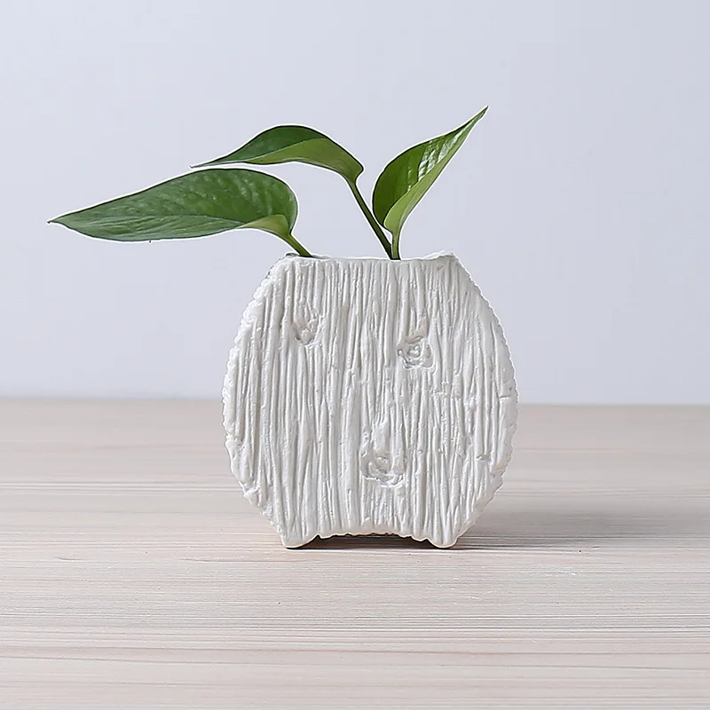 Simple Vegetarian Water Culture White Ceramic Fleshy Flower Pot Creative Home Modern Decoration Desktop Decoration Green Flower - Цвет: A
