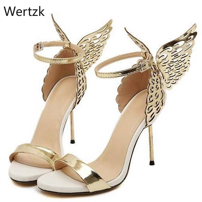 

2019 Brand women pumps Butterfly Wings high heel pumps shoes for women sexy peep toe high heels sandals party shoes woman E225