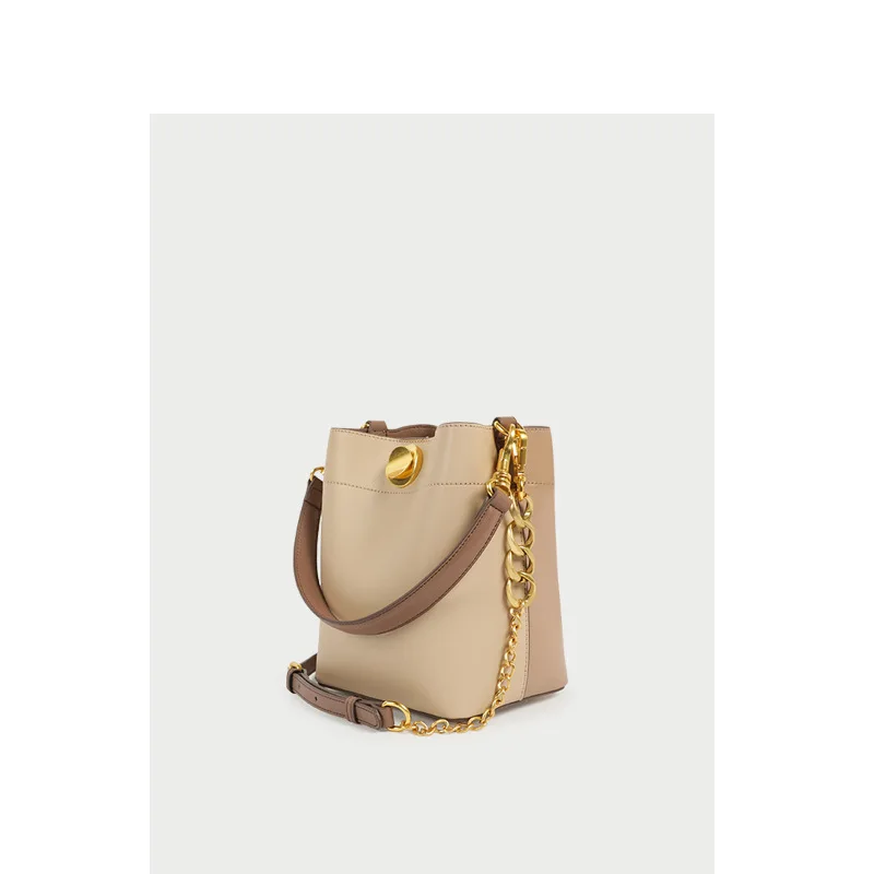 

luxury 2019 new colorful cowhide two-sided bucket bag simple design and versatile chain single-shoulder slung lady's bagQZC092