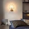 Nordic Led E14 Tv Background Wall Lamp For Aisle Corridor Bedroom Study Living Room Bedsides Shell Shape Glass Lampshade Light 1