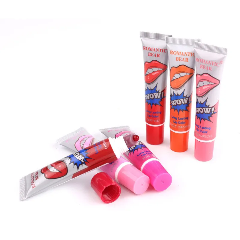

6 Colors Tearing Type Lip Gloss Sexy Liquid Lip Gloss Matte Long Lasting Waterproof Lipgloss Moisturizer Glossy Makeup Lip Tint