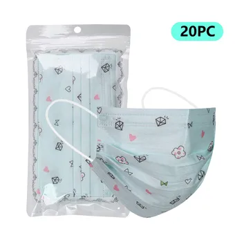 

20 Pcs Disposable Mask For Face Adult Breathable Non-Woven Face Masks For Germ Protection For Adults Mascarillas Flag Bandana