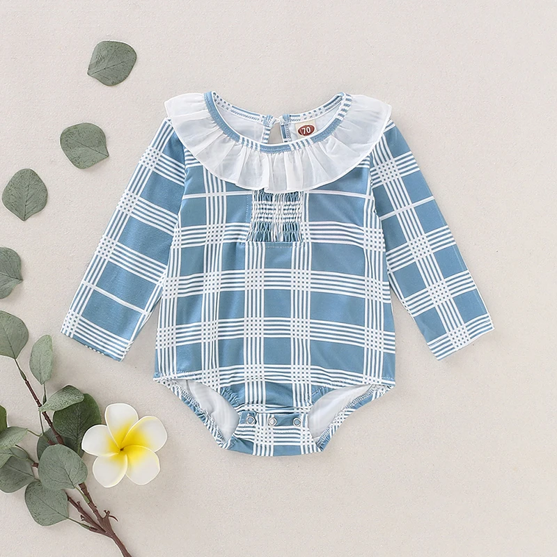 

*Cute Plaid Baby Bodysuits Autumn Spring Newborn Girls Clothing Baby Romper Suit Baby Jumpsuits Baby Girl Clothes Bebe Body Suit