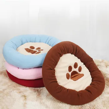

65x65 cm Large Dog Bed Cute Paw Print Pet Sofa Bottom Warm Cat House Soft Fleece Plush Nest Basket Cushion for Small Medium Dogs