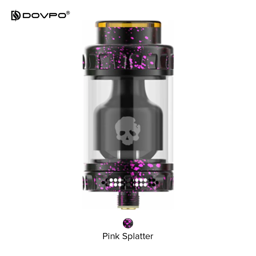 DOVPO BLOTTO RTA Танк Vape 2 мл электронная сигарета распылитель с 6 мл стеклянная пузырьковая трубка для 510 Pin коробка мод испаритель - Цвет: Pink splatter