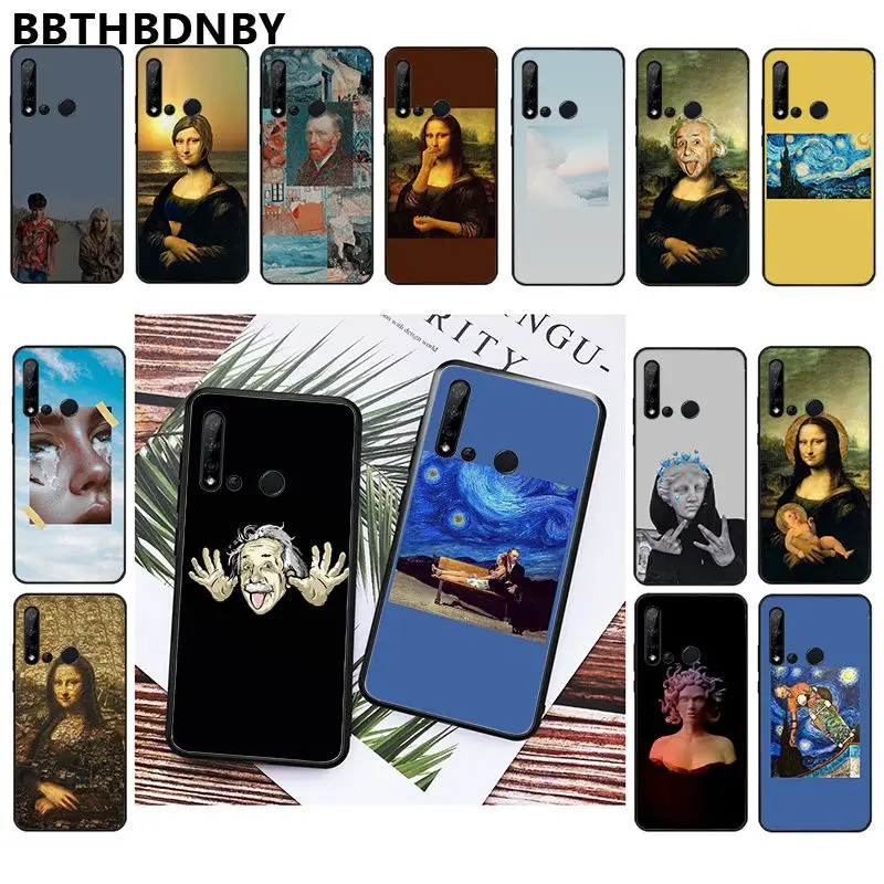 

For Huawei P20 lite Aesthetic Mona Lisa Van Gogh Soft Shell Phone Case for Huawei P10 lite P30 pro lite Psmart mate 20 pro lite