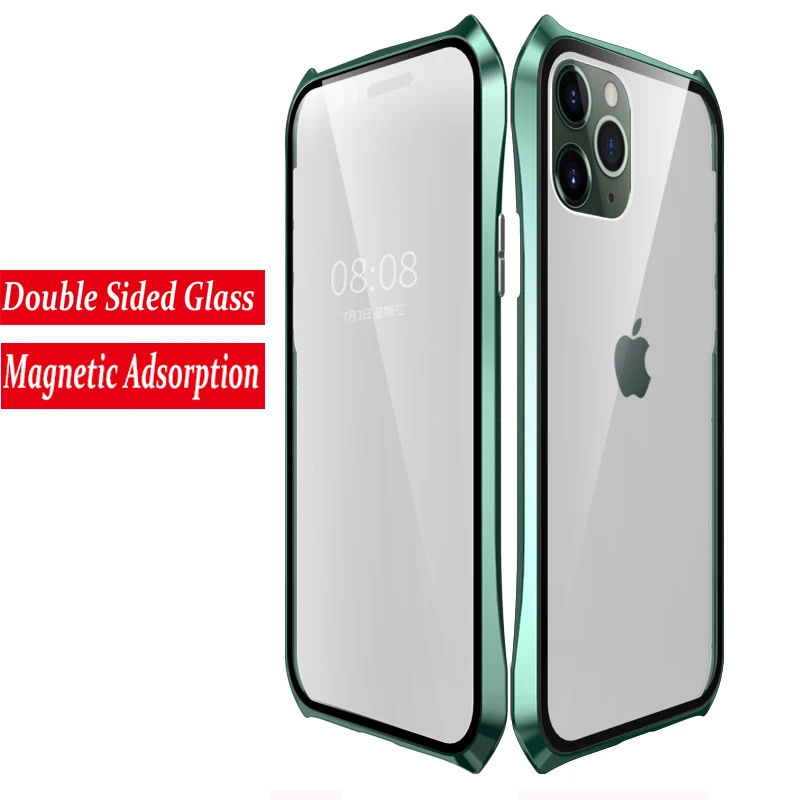 360 полный защитный Магнитный чехол для iPhone 11 противоударный PRO MAX металлический