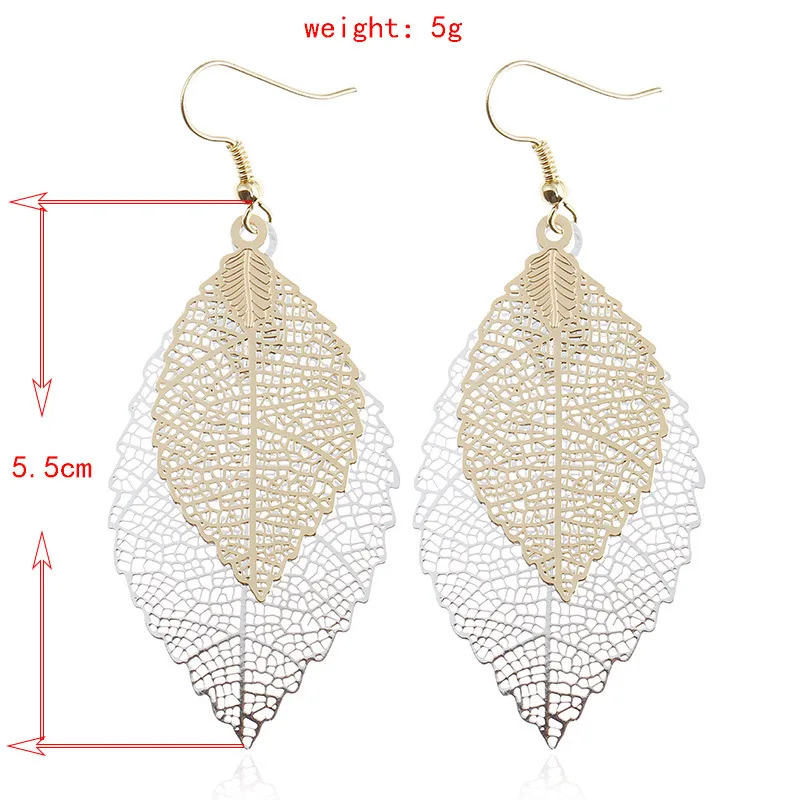 Colorful Leaf Drop Dangle Earrings for women Boho Long Vintage Hollow Earings Fashion Jewelry Pendientes Moda Para Las Mujeres dangle earrings drop earrings long earrings pendant earrings