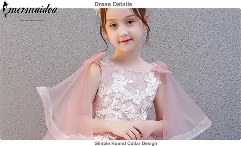 Элегантное платье принцессы для маленьких девочек; платье принцессы на День рождения; Детские бальные платья с цветами для свадебной вечеринки; платье для выпускного вечера; подарок для девочек