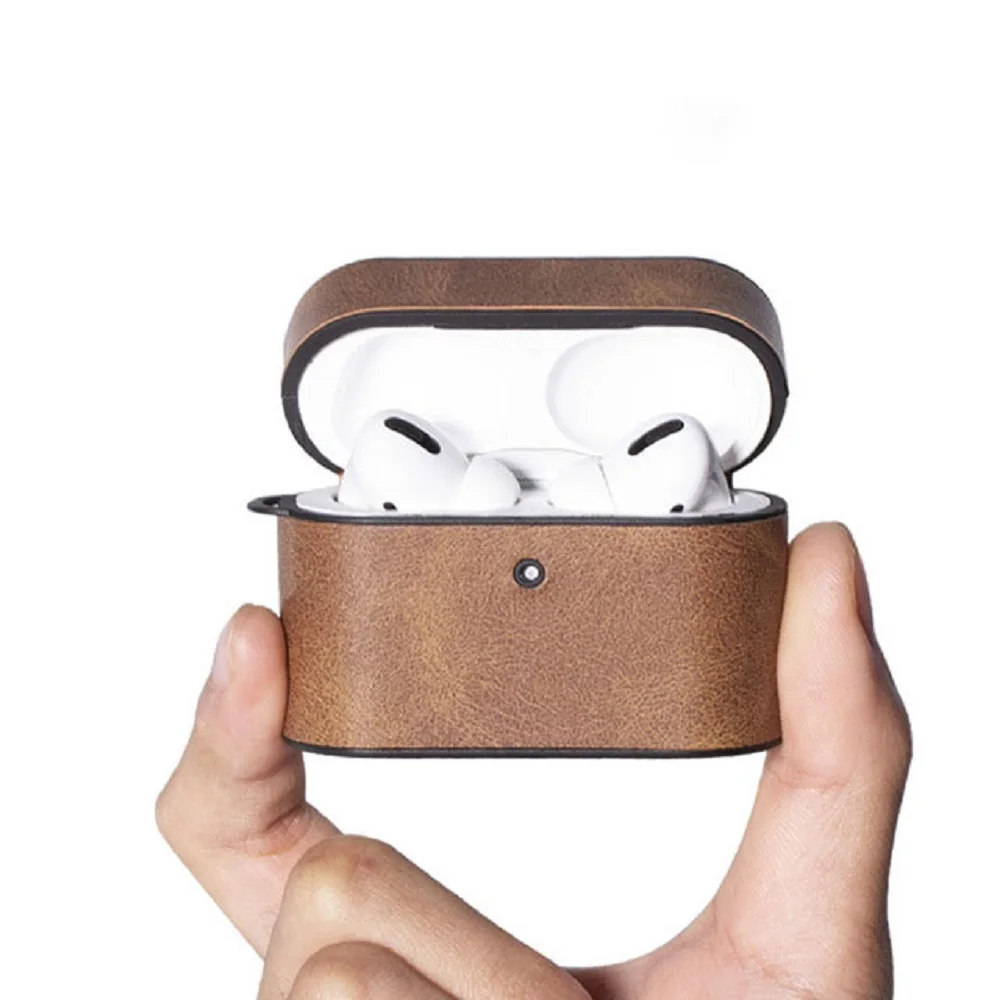 

For Airpods Pro Case Ultra-thin Shockproof Charging Box Skin Cover Soft Leather Plain Earphone Case
